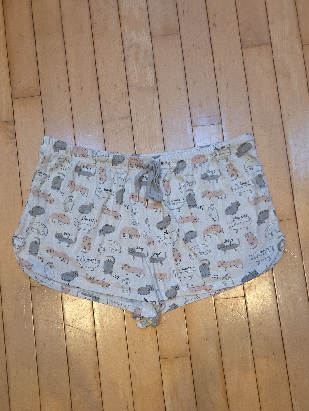 Cozy Cat-Print Lounge Shorts